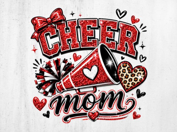 Download Glitter Red Cheer Mom PNG Digital File - Mom png Collection