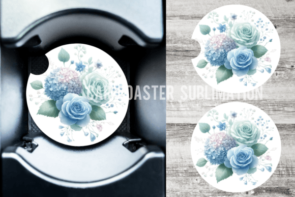 Download Floral Blue Dust Car Coaster Designs - Coaster designs Collection