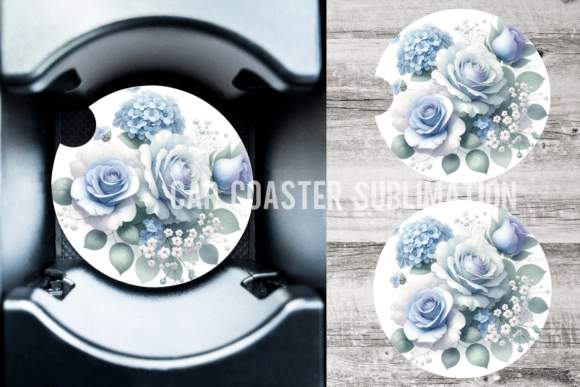 Download Flowers Blue Dust Car Coaster Designs - Coaster designs Collection
