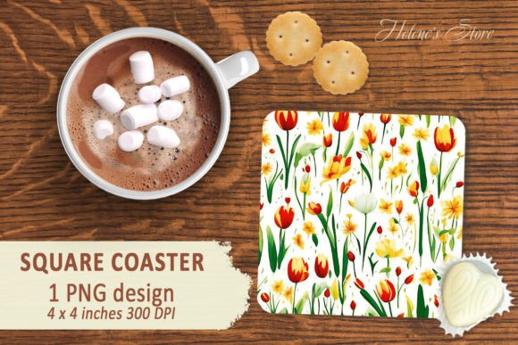 Download Flowers Pattern Square Coaster Designs - Coaster designs Collection