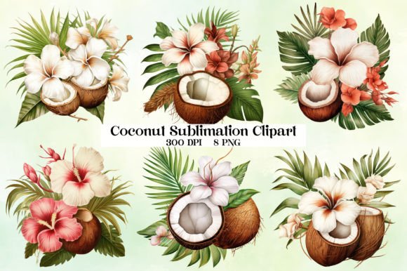 Download Coconut Sublimation Clipart - Coconut sublimation Collection