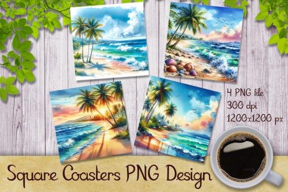 Download Tropical Beach Landscape Coaster Designs - Coaster designs Collection