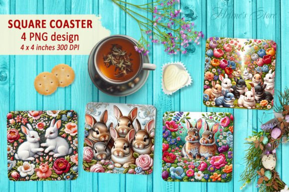 Download Easter Bunny Sublimation Coaster Designs - Coaster designs Collection