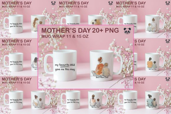 Download Mom and Littler Boy Mug Wrap Bundle - Premium Resources