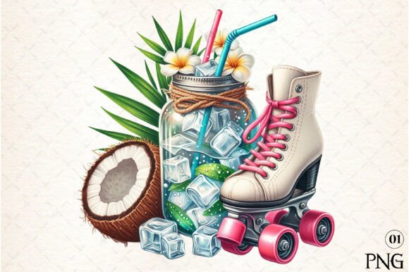 Download Watercolor Summer Coconut Sublimation - Coconut sublimation Collection